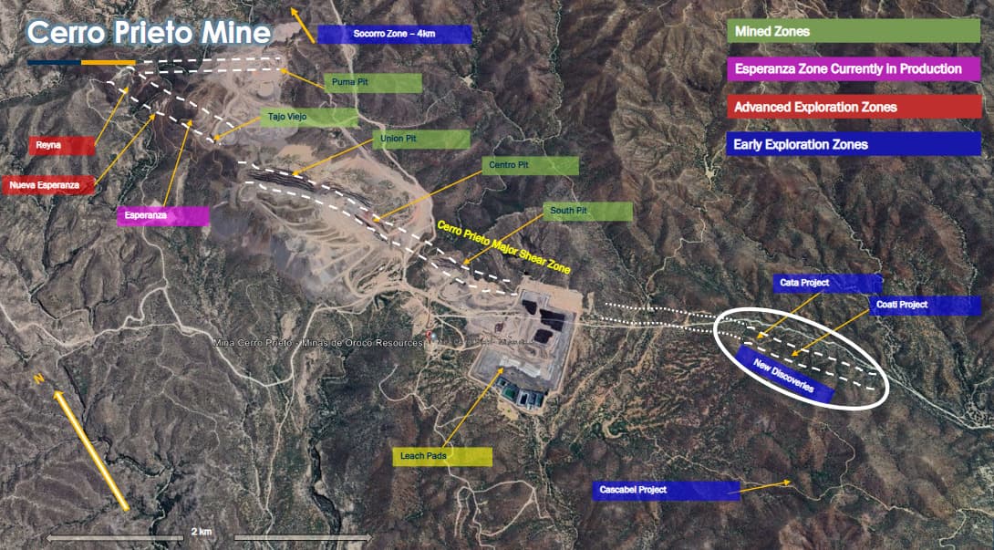 Cerro Prieto deposit and exploration footprint